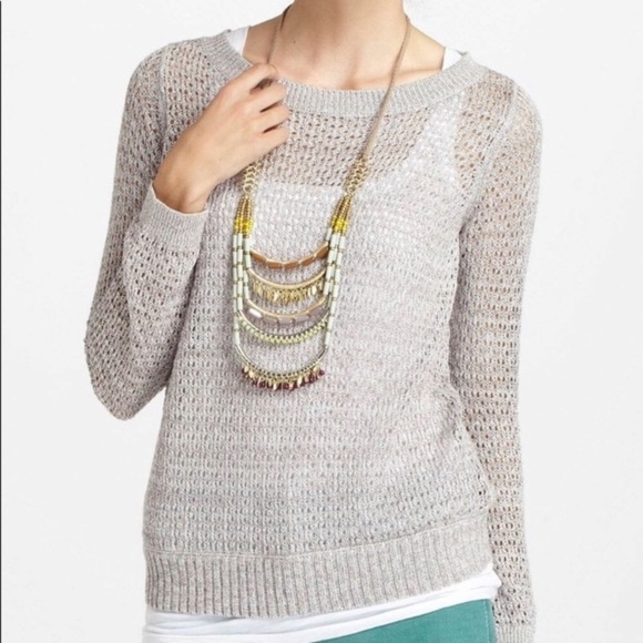 Guinevere Anthropologie Metallic Knit Sweater - Picture 2 of 7